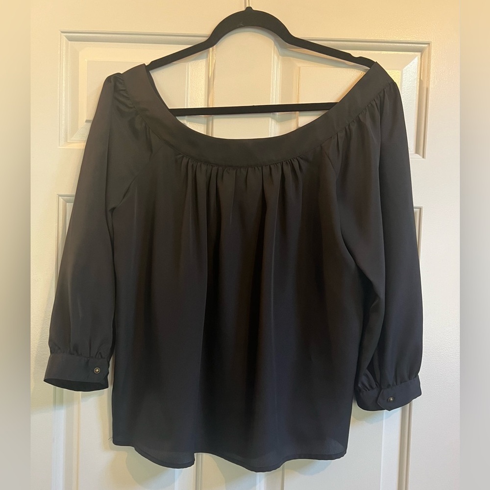 Anthropologie Mauve Black Top - Medium - Picture 2 of 6